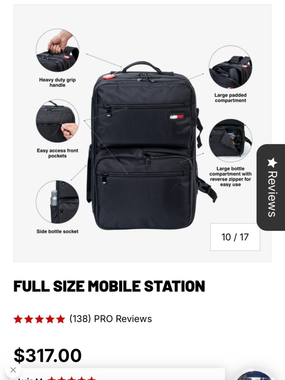 *Barber Bag*  G&B Black Tech Backpack with Multiple Compartments